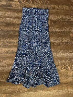 Blue Geometric Abstract Maxi Skirt